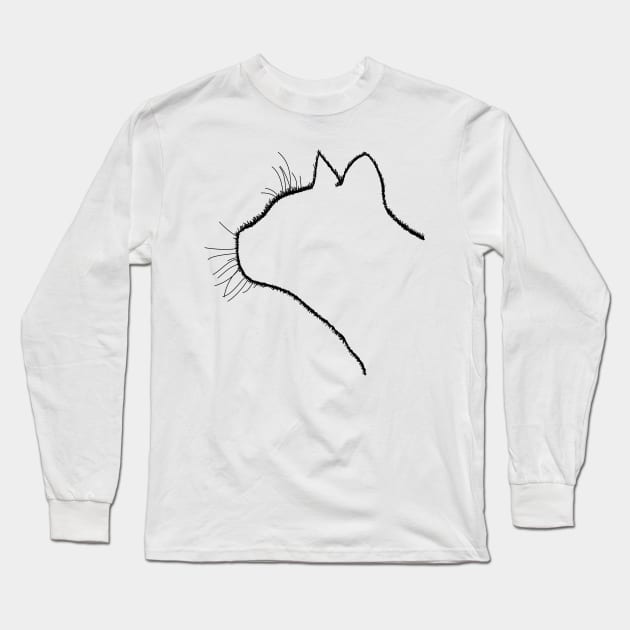 Cat Profile Cute Modern Vegan Elegant Love Cats Forever Vegetarian Gift Brithday Trend Long Sleeve T-Shirt by Kibo2020